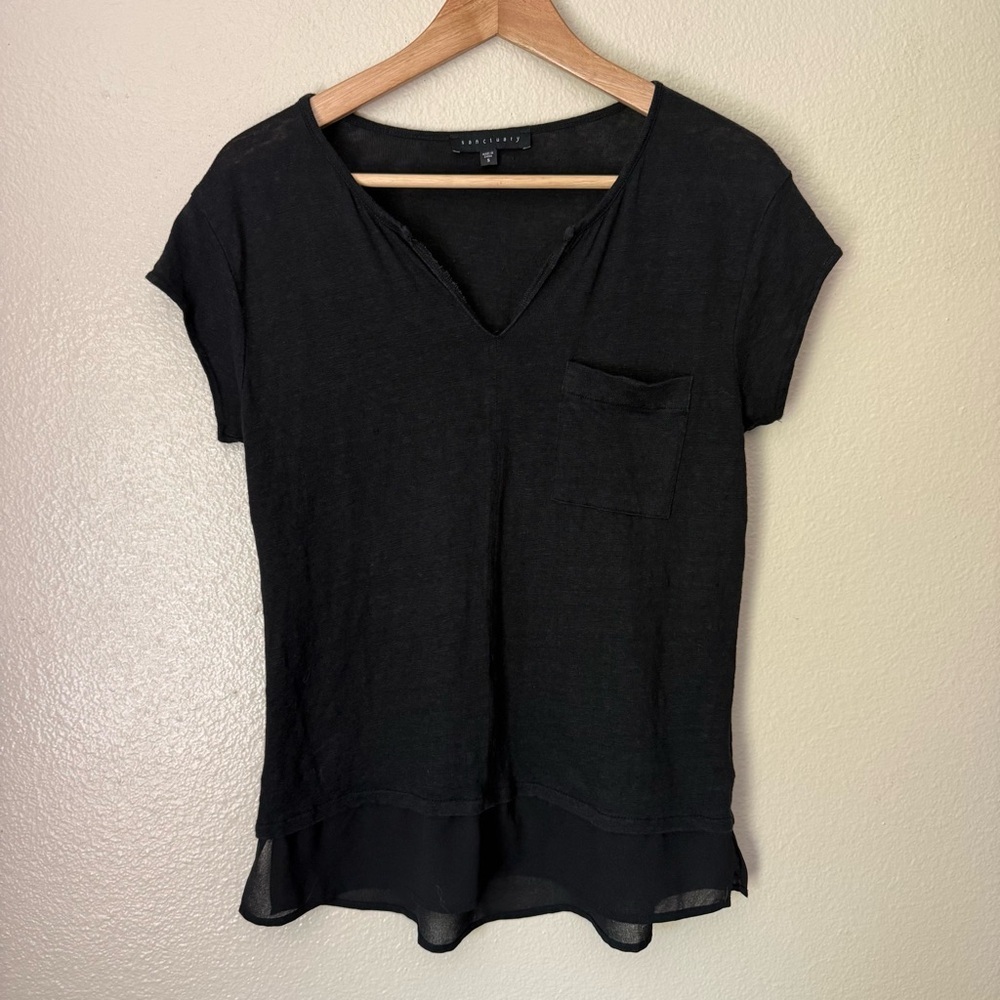 Sanctuary Black Linen Top